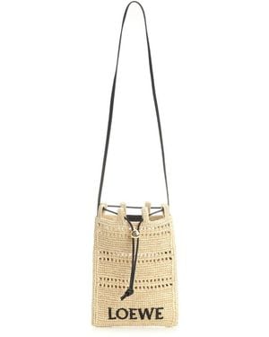 Loewe Paula's Ibiza Raffia Drawstring Pocket - Metallic