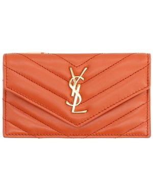 Saint Laurent Card Holder "Cassandras" - Orange