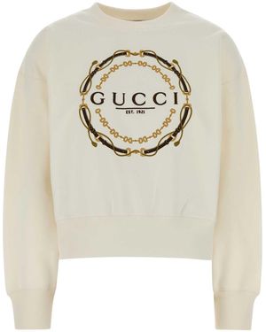 Gucci Ivory Cotton Sweatshirt - Metallic