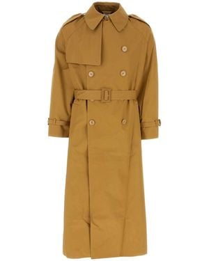 Vetements Ochre Cotton Oversize Trench Coat - Yellow