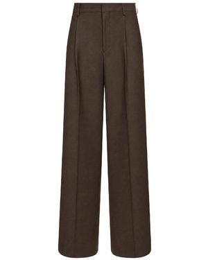 Tagliatore Stretch Wool-Blend Twill Peileen Wide-Leg Pants - Brown