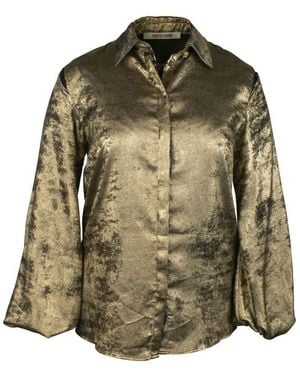 Roberto Cavalli Metallic Shirt With Classic Collar - Green