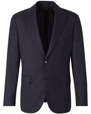 Brioni Wool And Silk Single-Breasted Jacket - Blue