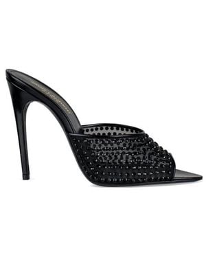 Saint Laurent Blonde Mules - Black