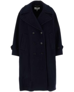 Chloé Midnight Wool Blend Coat - Blue