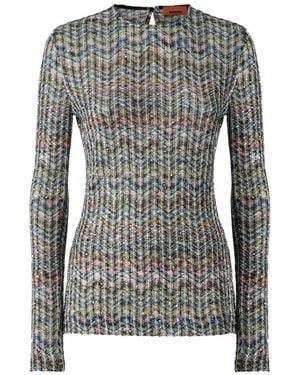 Missoni Zigzag-Pattern Sweater - Gray