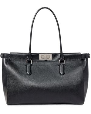 Fendi Peekaboo Small Leather Tote - Black