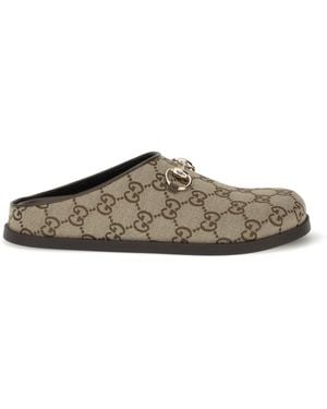 Gucci Mules Horsebit Camel/Ebony - Multicolor