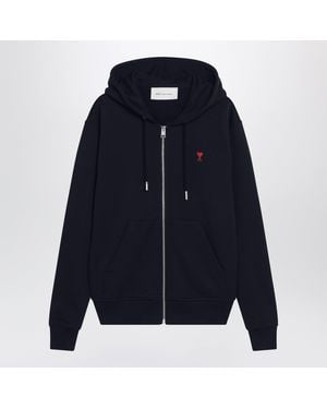 Ami Paris Ami De Coeur Hoodie Midnight - Blue