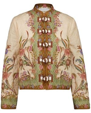 Zimmermann Floral Band Collar Blazer - Natural