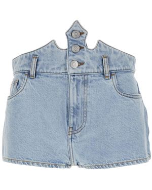 Coperni Shorts With Crown-Shaped Design - Blue