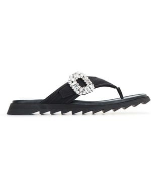 Roger Vivier Slidy Flip Flat - Black