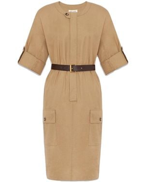 Saint Laurent Midi Dresses - Natural
