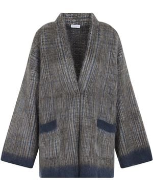 Brunello Cucinelli Galles Jacquard Cardigan - Gray