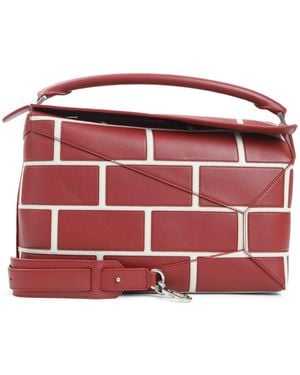 Loewe Puzzle Edge Large Brick Bag - Red