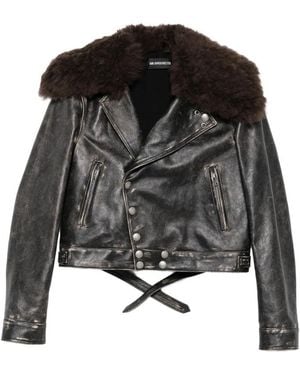Ann Demeulemeester Leather Outerwears - Black