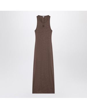 Loewe Wool Dress With Anagram Logo in Brown | Lyst