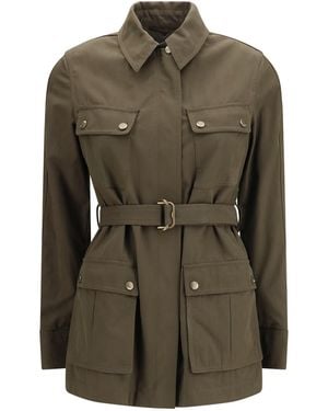 Burberry Gabardine Safari Jacket - Green