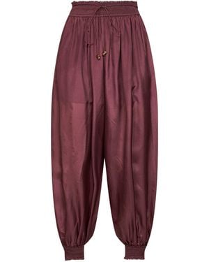 Zimmermann Merlot Silk Habotai Aster Harem Pants - Purple
