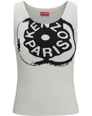 KENZO “Boke Flower 2.0” Ribbed Tank Top - Gray