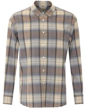 AURALEE Super Light Check Shirt - Gray