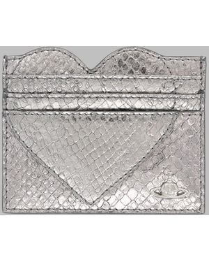 Vivienne Westwood Card Holder Heart Calf Leather - Gray