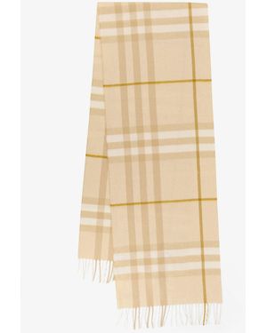 Burberry Check Cashmere Scarf - Natural