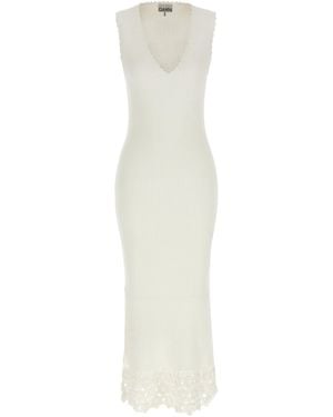 Ganni Organic Cotton Long Dress - White