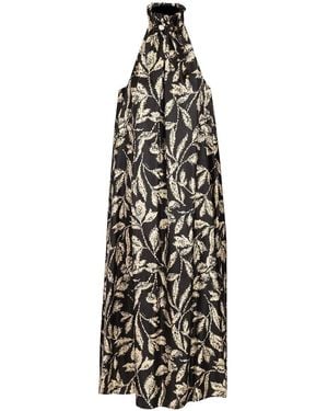 Max Mara Printed Silk Twill Dress - White