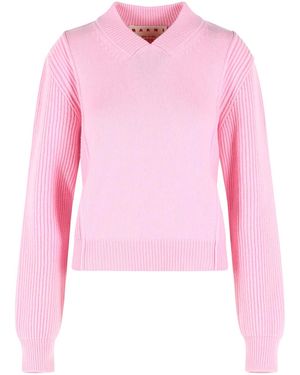 Marni Virgin Wool And Cashmere Sweater - Pink