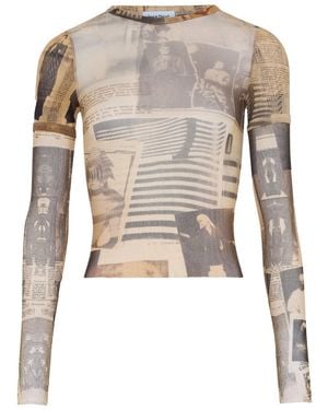 Jean Paul Gaultier Graphic Crew Neck Top - Multicolor