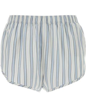 Gucci Embroidered Silk Shorts - Blue