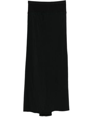 Rick Owens Cotton Blend Midi Skirt - Black