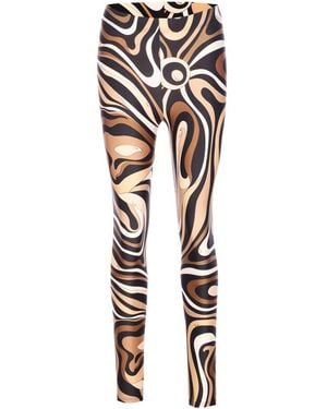PUCCI Emilio Marmo Print Leggings - Metallic