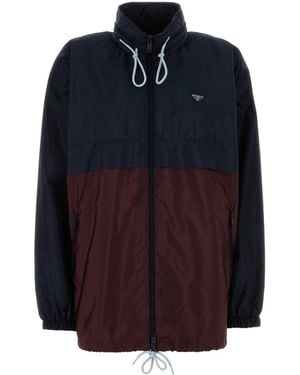 Prada Two-tone Re-nylon Windbreaker - Blue