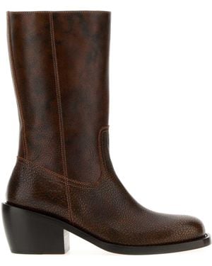 Dries Van Noten Leather Boots - Brown
