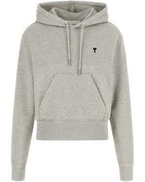 Ami Paris 'Ami De Cœur' Hoodie - Gray