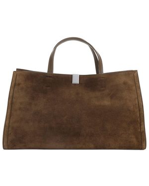Phoebe Philo Kit Medium Leather Tote Bag - Brown