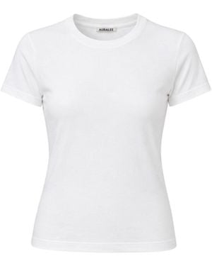AURALEE Brushed Organic Cotton Jersey T-Shirt - White