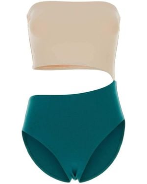 Eres Two-Tone Stretch Nylon Double Swimsuit - White
