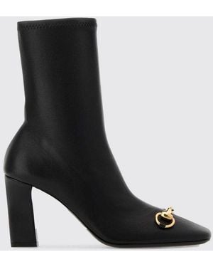 Gucci Signora Stretch Leather Ankle Boot - Black