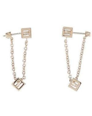Fendi Pair Of Drop Earrings - White