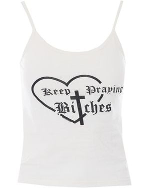 Willy Chavarria Keep Praying Top - White