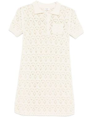 Celine Pointelle Cotton Dress - White
