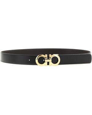 Ferragamo 'Gancini' Reversible Belt - White