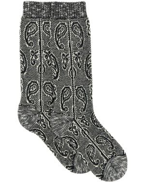 Dries Van Noten Paisley Jacquard Socks - Gray