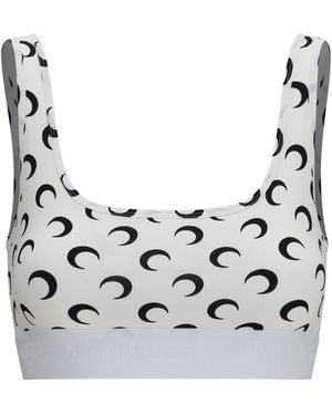 Marine Serre Moon Recycled Jersey Sports Bra - White
