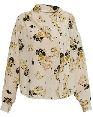 Isabel Marant Fedry Printed Silk Blouse - Natural