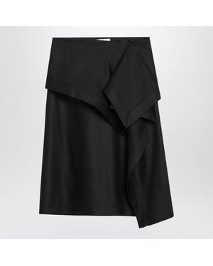 Ferragamo Asymmetric Skirt With Basque Viscose - Black