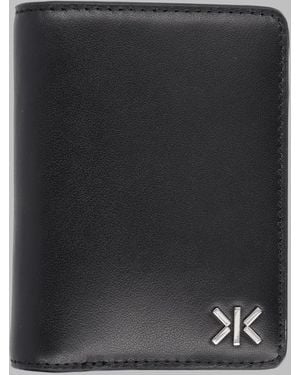 KENZO Cow Leather Wallet With Cotton Lining - Black